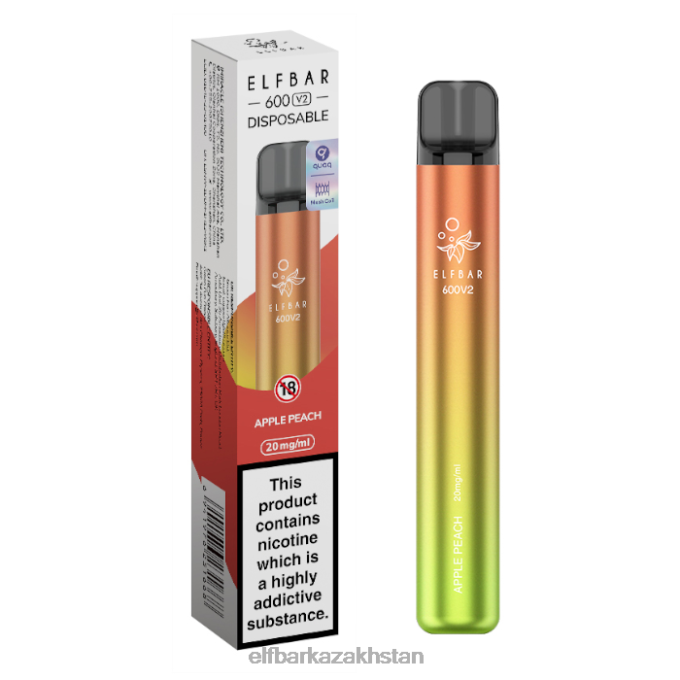 CV4D311 ELFBAR 600V2 Disposable Vape - 20mg Apple Peach