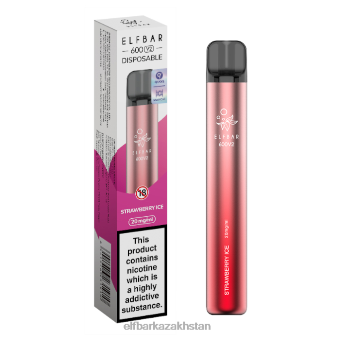 CV4D314 ELFBAR 600V2 Disposable Vape - 20mg Strawberry Ice