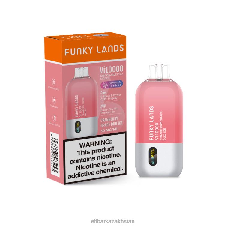 Funky Lands Best Flavor Disposable Vape Vi10000 Grape Series ELFBAR Cranberry Grape Duo Ice 8L862150