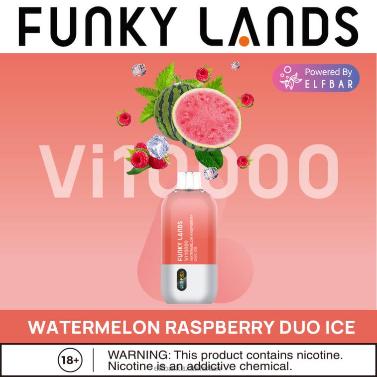 Funky Lands Best Flavor Disposable Vape Vi10000 Iced Series ELFBAR Watermelon Raspberry Duo Ice 8L862152