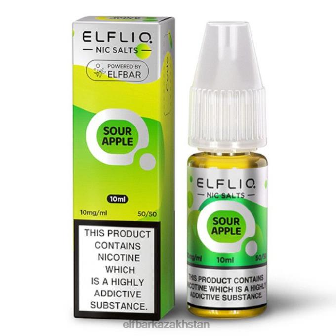 CV4D3169 ELFBAR ElfLiq Nic Salts - Sour Apple - 10ml-10 mg/ml Original