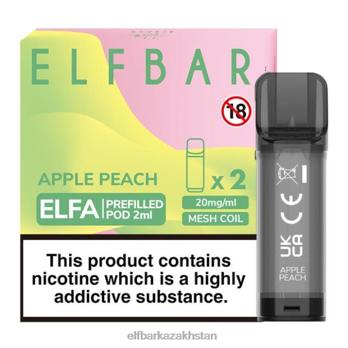 CV4D3116 ELFBAR Elfa Pre-Filled Pod - 2ml - 20mg (2 Pack) Apple Peach