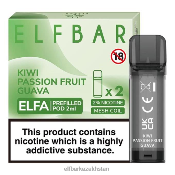 CV4D3117 ELFBAR Elfa Pre-Filled Pod - 2ml - 20mg (2 Pack) Kiwi Passion Fruit Guava