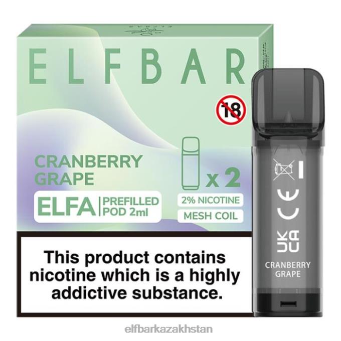 CV4D3127 ELFBAR Elfa Pre-Filled Pod - 2ml - 20mg (2 Pack) Cranberry Grape