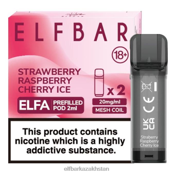 CV4D3129 ELFBAR Elfa Pre-Filled Pod - 2ml - 20mg (2 Pack) Strawberry Raspberry Cherry Ice