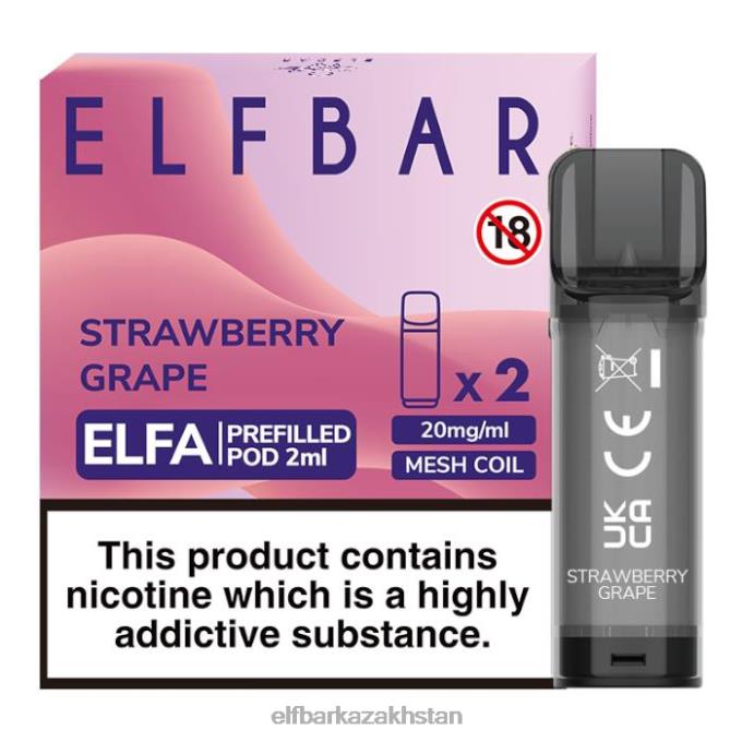 CV4D3130 ELFBAR Elfa Pre-Filled Pod - 2ml - 20mg (2 Pack) Strawberry Grape