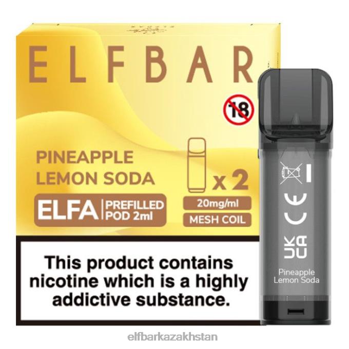 CV4D3134 ELFBAR Elfa Pre-Filled Pod - 2ml - 20mg (2 Pack) Pineapple Lemon Soda