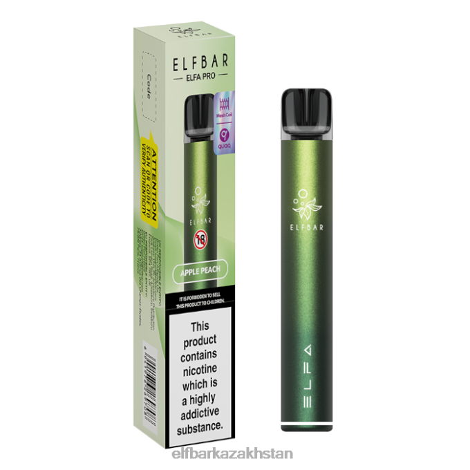 CV4D373 ELFBAR ELFA PRO Pod Kit - Rechargeable Aurora Green + Apple Peach Prefilled Pod