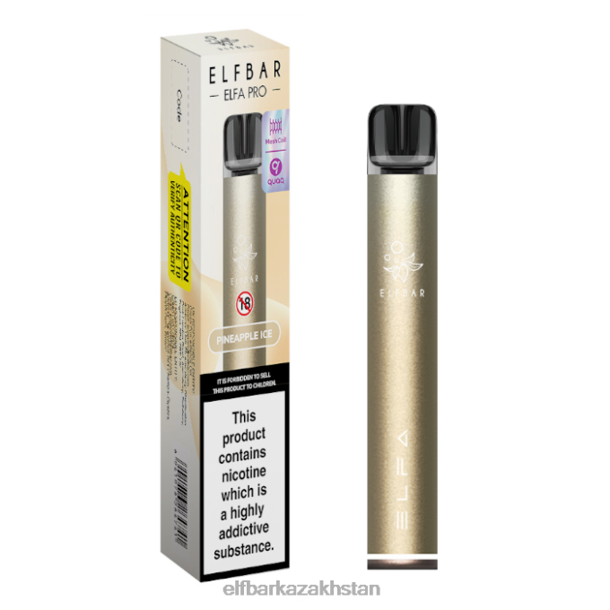 CV4D375 ELFBAR ELFA PRO Pod Kit - Rechargeable Dark Gold + Pineapple Ice Prefilled Pod